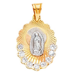 14K 3C Guadalupe CZ Pendant S1
