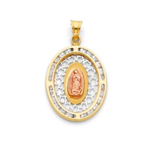 14K 3C Guadalupe CZ Pendant S6