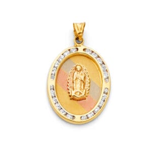 14K 3C Guadalupe CZ Pendant S7