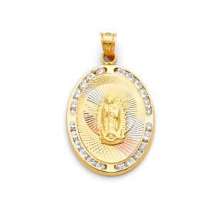 14K 3C Guadalupe CZ Pendant S8