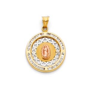 14K 3C Guadalupe CZ Pendant S5