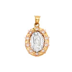 14K 2T Our Lady of Guadalupe Pendant S2
