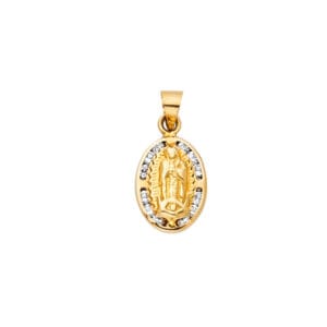 14KY CZ Our Lady of Guadalupe Pendant S1