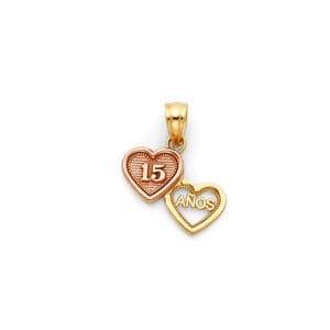 14K 2T 15 Years Heart Pendant S3