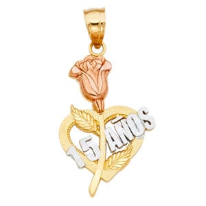 14K 3C 15 Years Heart Pendant S15