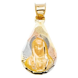 14K 3C Stamp Guadalupe Pendant S1