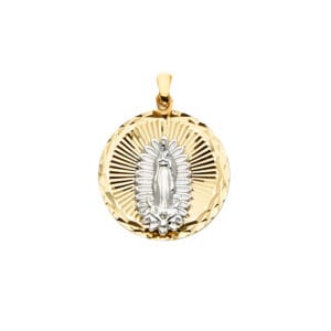 14K 2T Guadalupe Medal Pendant S3