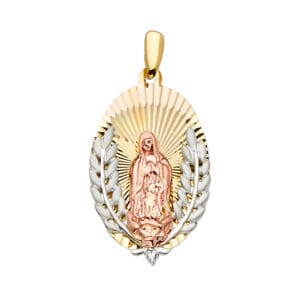 14K 3C Guadalupe Medal Pendant S1