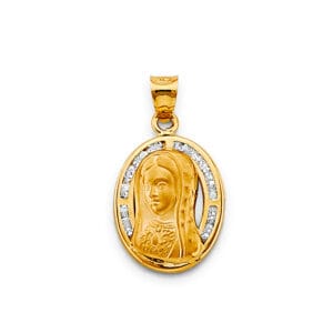 14KY Guadalupe CZ Pendant S2