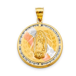 14K 3C CZ Guadalupe Pendant S5
