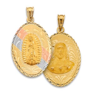 14K 3C Religious Stamp Pendant S42