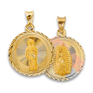 14K 3C Religious Stamp Pendant S49