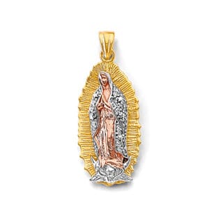 14K 3C CZ Guadalupe Pendant S8