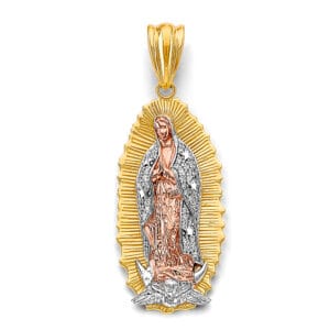 14K 3C CZ Guadalupe Pendant S13