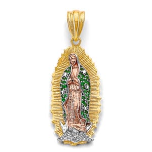14K 3C CZ Guadalupe Pendant S10