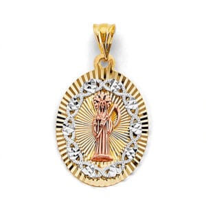 14K 3C Stamp Santa Muerte Pendant S2