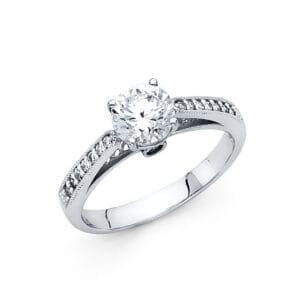 14KW CZ Engagement Ring S7