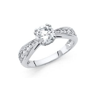 14KW CZ Engagement Ring S8