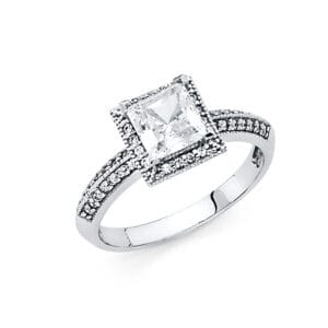 14KW CZ Engagement Ring S25