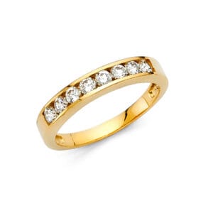 14KY CZ Wedding Band S1