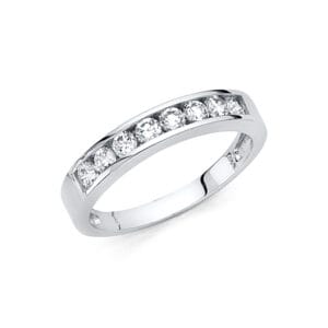 14KW CZ Wedding Band S2