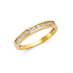 14KY CZ Wedding Band S6