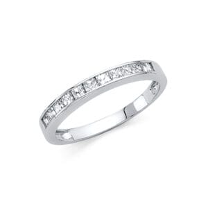 14KW CZ Wedding Band S6