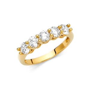 14KY CZ Wedding Band S7