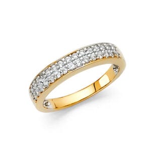 14KY CZ Wedding Band S12