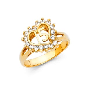 14KY CZ 15 Years CZ Ring S5