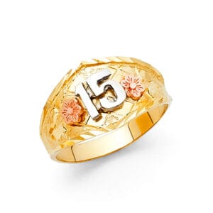 14K 3C 15 Years Ring S25