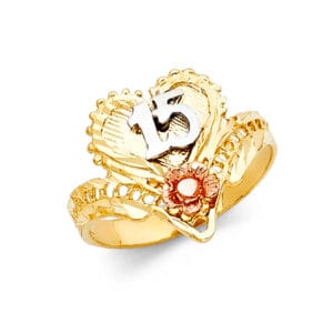 14K 3C 15 Years Ring S30