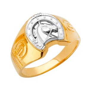 14K 2T Horse Shoe Men's Ring S1