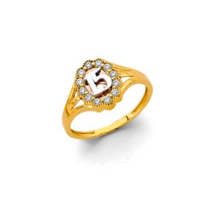 14K 2T 15 Years CZ Ring  S7
