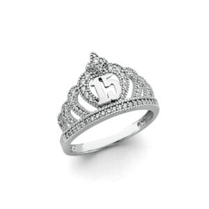 14KW 15 Years Crown Ring